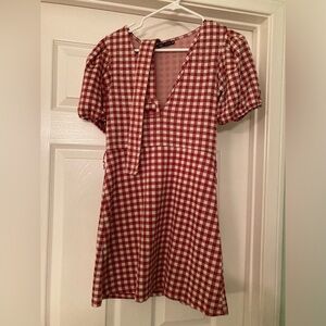 Zara Red and White Plaid Dress